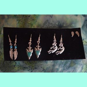 4 pairs of nature like earrings